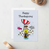 A Rainy Thanksgiving Day Notitiekaartje (Voorkant / Achterkant in situ)