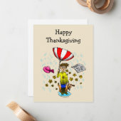 A Rainy Thanksgiving Day Notitiekaartje (Voorkant / Achterkant in situ)