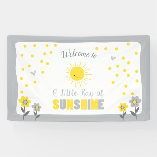A Ray of Sunshine Baby shower Achtergrond Banner S (Horizontaal)