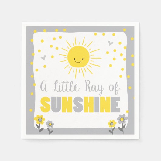 A Ray of Sunshine Baby shower Papier Servet Zon (Voorkant)