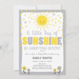 A Ray of Sunshine Baby shower uitnodiging Neutraal