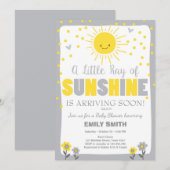 A Ray of Sunshine Baby shower uitnodiging Neutraal (Voorkant / Achterkant)