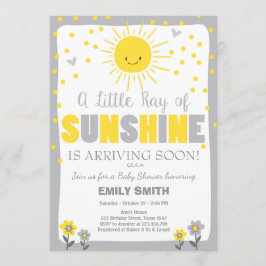 A Ray of Sunshine Baby shower uitnodiging Neutraal