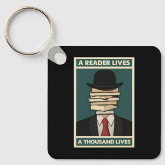 A Reader Lives a Thousand Lives Bibliophile Wisdom Sleutelhanger