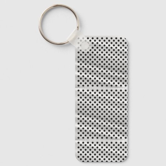 A rectangular keychain with a metal ring (Voorkant)