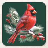 A Red Cardinal Kartonnen Onderzetters (Voorkant)
