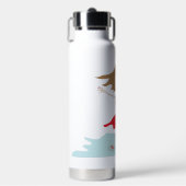 a red dress girl happy jumpy waterfles (Voorkant)