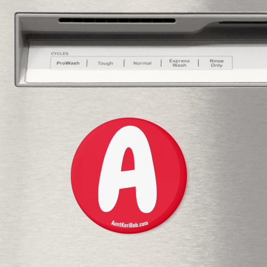 A Red Refrigerator Magnet (Insitu (Vaatwasser))