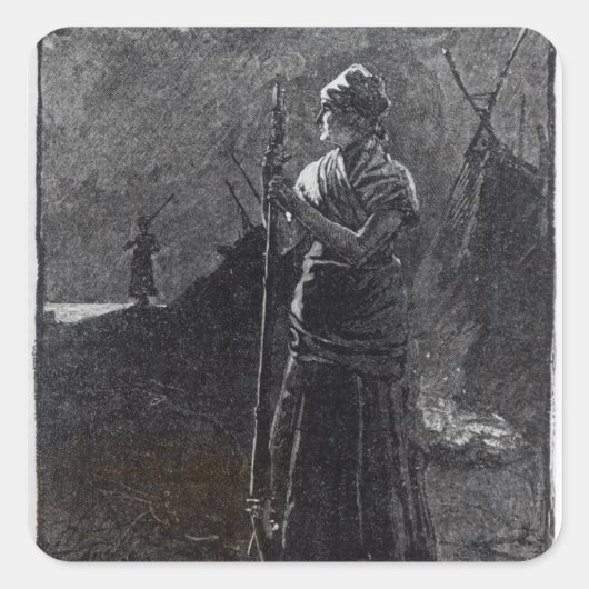 A Red River Colonist, 1878 Vierkante Sticker (Voorkant)