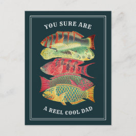  A Reel Cool Dad Barrier Reef Fish | Donker Briefkaart