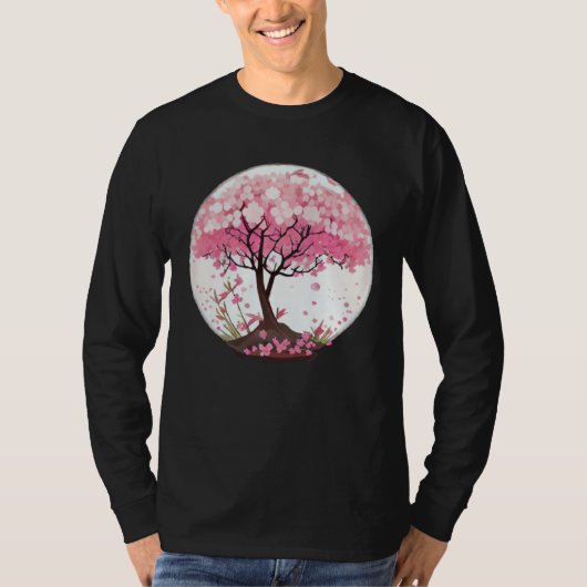 A Refreshing and Enchanting Cherry Blossom Globe T-shirt (Voorkant)