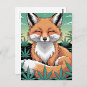 A Relaxed Red Fox in a Weed Field Briefkaart (Voorkant / Achterkant)
