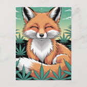 A Relaxed Red Fox in a Weed Field Briefkaart (Voorkant)
