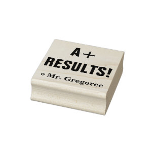 "A+ RESULTATEN!" Commendement Rubber Stamp Rubberstempel