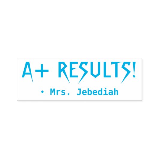 "A+ RESULTATEN!" + Rubberstempel onderwijsnaam Zelfinktende Stempel (Design)