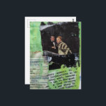 A Retro Couple Collage Briefkaart<br><div class="desc">A mixed media collage made and photographed by Angelandspot in the year 2026 with vintage images from a magazine from 1968,  a section of a phone book,  and a section of a vintage textbook.</div>