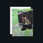 A Retro Couple Mixed Media Collage Briefkaart<br><div class="desc">A mixed media collage made and photographed by Angelandspot in the year 2026 with vintage images from a magazine from 1968,  a section of a phone book,  and a section of a vintage textbook.</div>