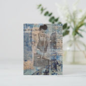 A Retro Woodworking Man mixed media collage  Briefkaart (Staand voorkant)
