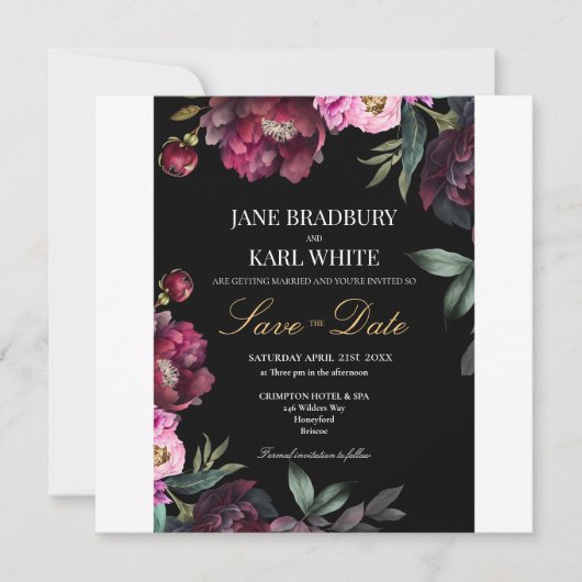 A Rich Bouquet Save the Date Wedding Invitation Kaart (Voorkant)