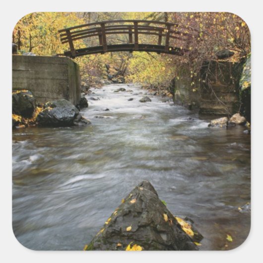 A River Running Through American Fork Canyon Vierkante Sticker (Voorkant)