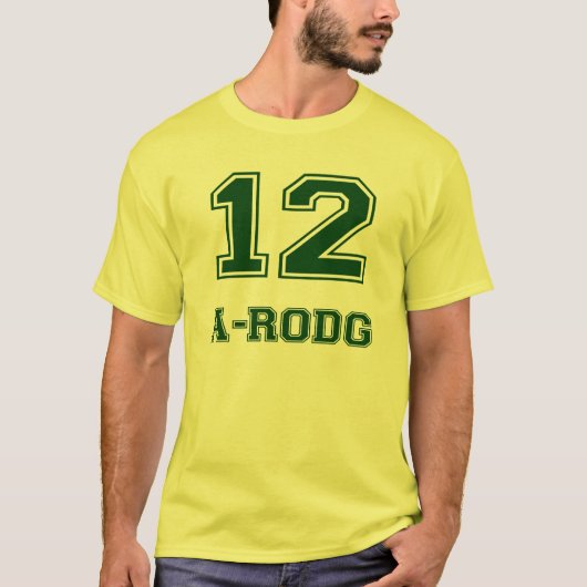 A-Rodg #12 - Geel T-shirt (Voorkant)