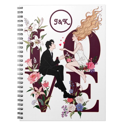 A romantic personalized Valentine’s Day Notitieboek (Voorkant)
