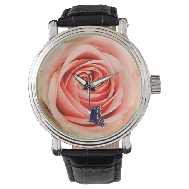 A rose and a butterfly horloge (Voorkant)