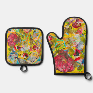A Rose By Any Other Name oven mitt and pot holders Ovenwant & Pannenlap Set