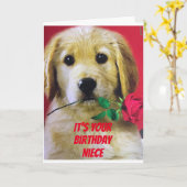 **A ROSE* FOR MY NIECE "YOUR BIRTHDAD CARD KAART (Gele Bloem)