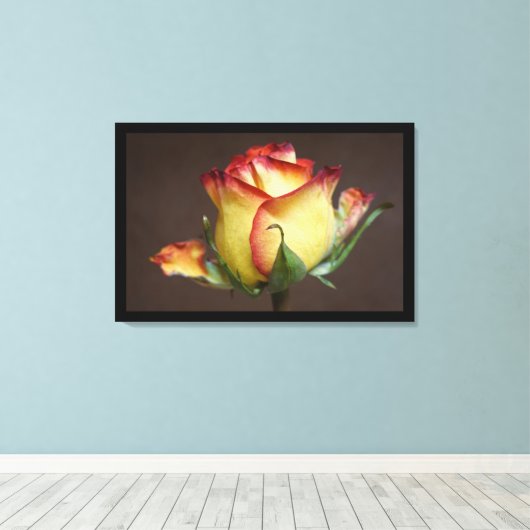 A Rose Is a Rose Canvas Afdruk (Insitu (Houten vloer))