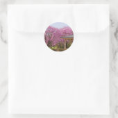a row of cherry blossom trees and hut ronde sticker (Tas)