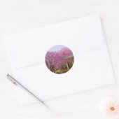 a row of cherry blossom trees and hut ronde sticker (Envelop)