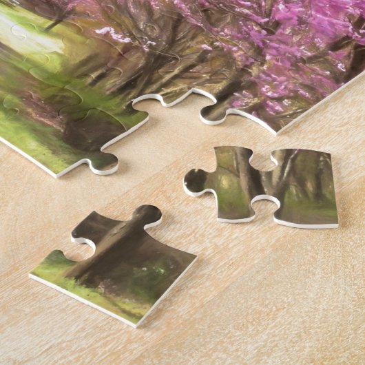 a row of cherry blossom trees legpuzzel (Zijkant)