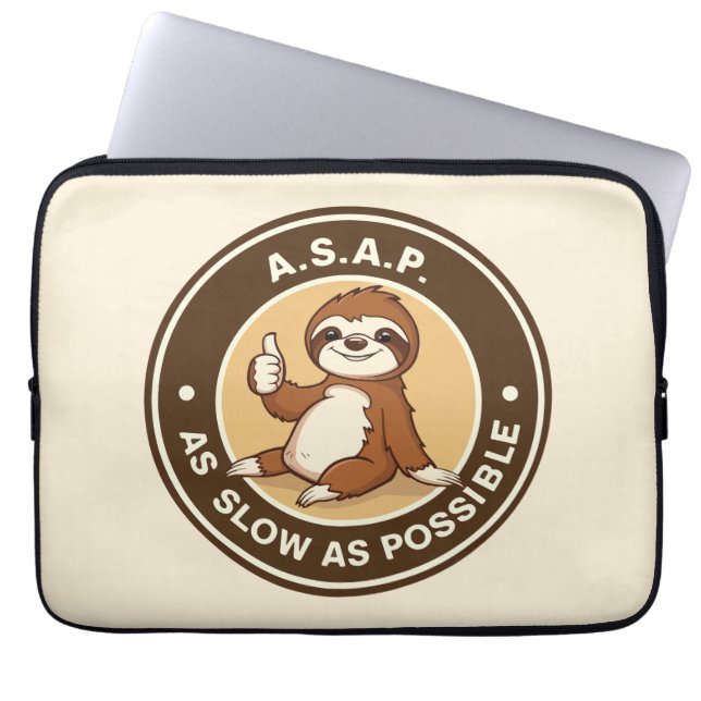 A.S.A.P Zo langzaam als mogelijk luiaard Laptop Sleeve (Voorkant)