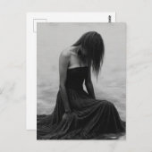 A Sad Woman in the Water Black and White Briefkaart (Voorkant / Achterkant)
