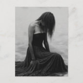 A Sad Woman in the Water Black and White Briefkaart (Voorkant)