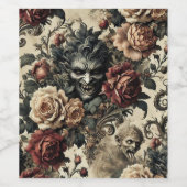 A Savage Sanctum - Gotisch Victoriaans ontwerp Wijn Etiket (Enkel label)