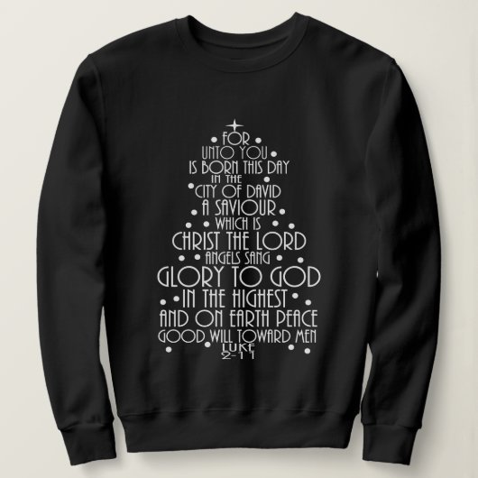 A Savior is Born Luke 2-11 Christmas Tree Shirts (Design voorkant)