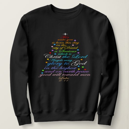 A Savior is Born Luke 2-11 Christmas Tree Shirts (Design voorkant)