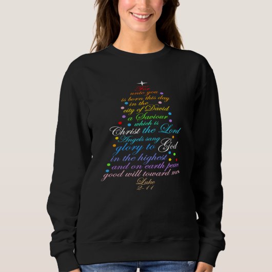 A Savior is Born Luke 2-11 Christmas Tree Shirts (Voorkant)