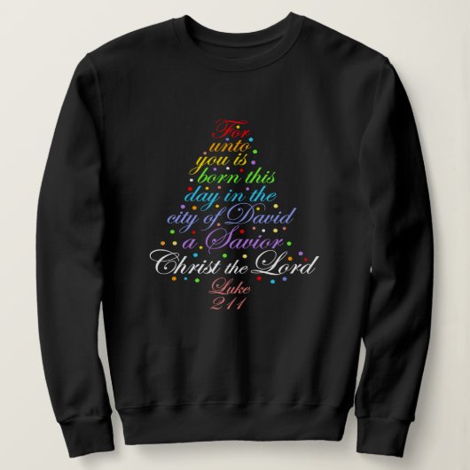 A Savior is Born Luke 2-11 Christmas Tree Shirts (Design voorkant)