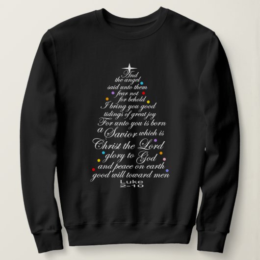 A Savior is Born Luke 2-11 Christmas Tree Shirts (Design voorkant)