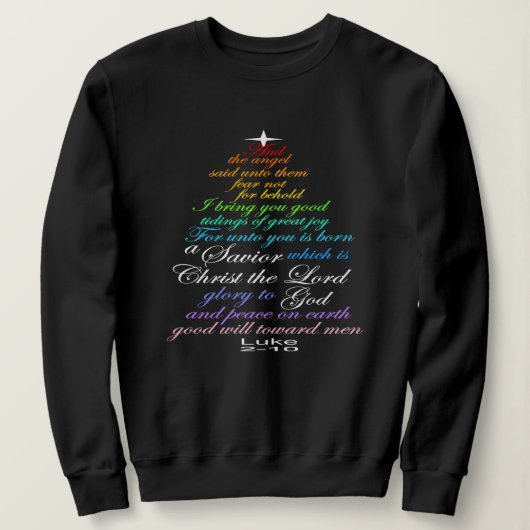 A Savior is Born Luke 2-11 Christmas Tree Shirts (Design voorkant)