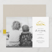 A Savior Is Born Vakantie Fotokaart - Gouden Feestdagenkaart (Voorkant / Achterkant)