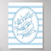 A Saviour Is Born Blue Holly Christmas Poster (Voorkant)