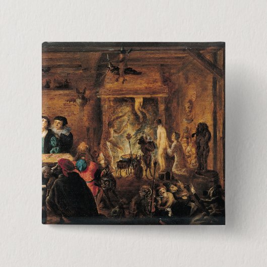 A Scene of Sorcery, 1633 Vierkante Button 5,1 Cm (Voorkant)