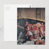 A Scenic Dinner at the Bridge at Night Postcard Briefkaart (Voorkant / Achterkant)