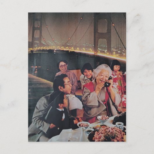 A Scenic Dinner at the Bridge at Night Postcard Briefkaart (Voorkant)