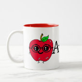 A+ Schattige Apple Teacher Appreciation Gift Tweekleurige Koffiemok (Links)
