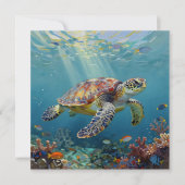 A Sea Turtle Themed Blank Kaart (Voorkant)
